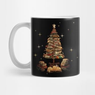 Christmas Library Tree Lights For Librarian And Book Lover Mug